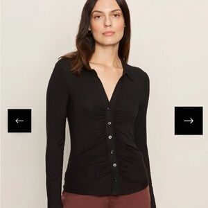 Women’s Sanctuary DREAMGIRL KNIT BUTTON UP TOP - BLACK - Sz XL